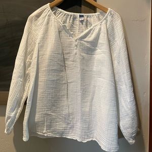 Old Navy white gauze blouse